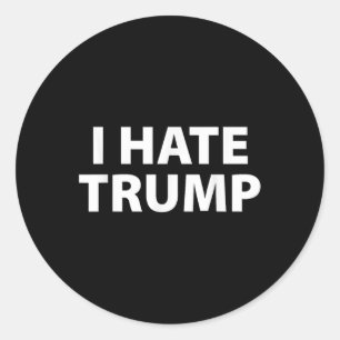 Adesivo Eu Odeio O Trump Plain E Simples Branco