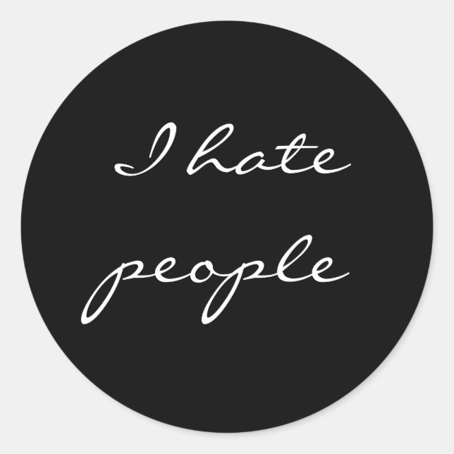 Adesivo Eu odeio pessoas (Frente)