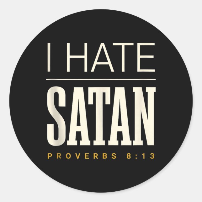 Adesivo Eu Odeio Satanás (Frente)