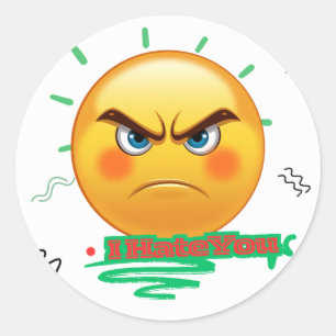 Adesivo Eu Odeio Você Sticker de Emoji Irritado