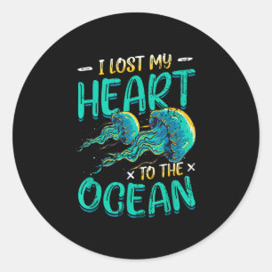 Adesivo Eu perdi meu coração para as águas-vivas do oceano