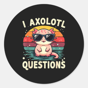 Adesivo Eu Perguntas Axolotl Fofo Engraçado Design Retro P