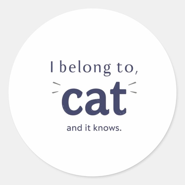 Adesivo Eu Pertenço ao Gato (Frente)