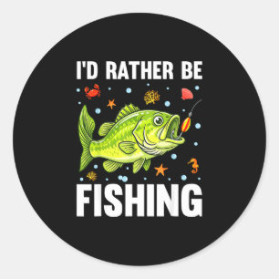 Adesivo Eu pescaria peixe-bass rapaz jovem pescador engraç