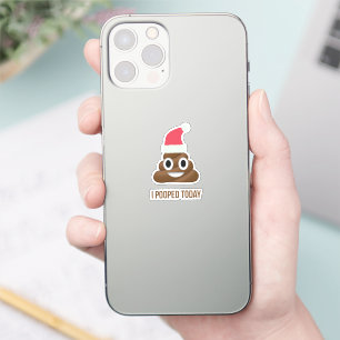 Adesivo Eu Pooptei Hoje Engraçado Marrom Emoji Chapéu De N