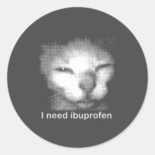 Adesivo Eu Preciso de Ibuprofeno Meme de Gato Engraçado Ga