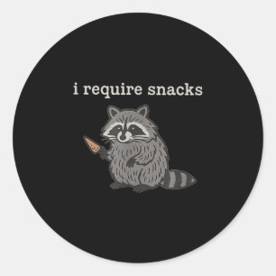 Adesivo Eu Preciso De Snacks De Camiseiros Raccoon Mulhere