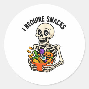 Adesivo Eu Preciso De Snacks Engraçados Esqueleto Do Dia D