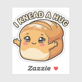 Adesivo Eu Preciso de um Abraço — Pão Kawaii