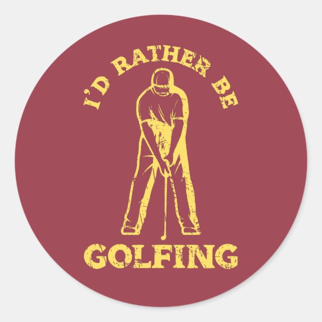 Adesivo Eu Preferencialmente De Golfe Engraçado. (Frente)