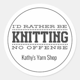 Adesivo Eu Preferencialmente de tricô