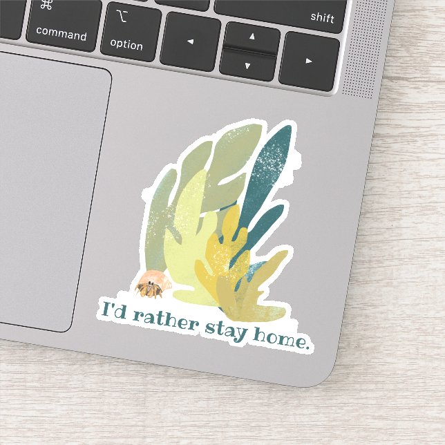 Adesivo Eu preferencialmente ficar em casa Caranguejo-Mour (Detalhe)