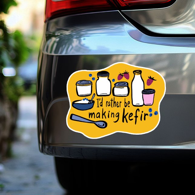 Adesivo Eu PREFERENCIALMENTE SER FAZER KEFIR Divertido Fer (I'D RATHER BE MAKING KEFIR Fun Fermentation Sticker
)