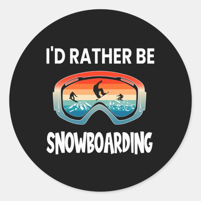 Adesivo Eu Preferencialmente Snowboard Retro Sunset Goggle (Frente)