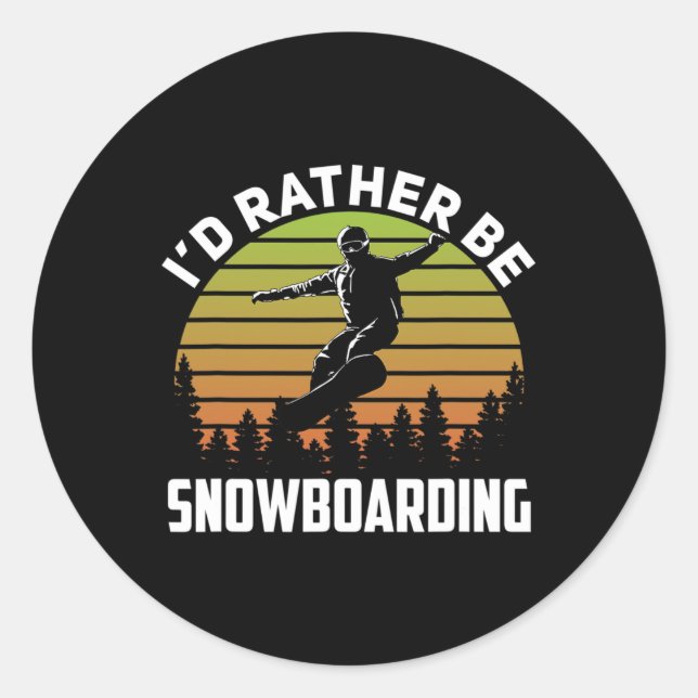 Adesivo Eu Preferencialmente Snowboard Retro Sunset invern (Frente)