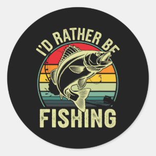 Adesivo Eu Preferiria Estar Pescando Retro Vintage Pescado