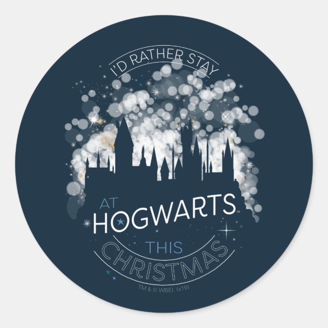 Adesivo Eu Preferiria Ficar nas Luzes Mágicas HOGWARTS™ (Frente)