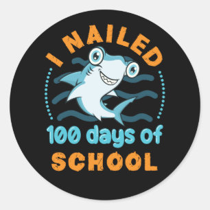 Adesivo Eu preguei 100 dias de tubarão-martelo da escola