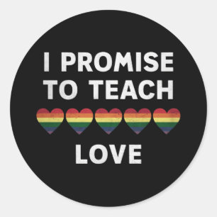 Adesivo Eu Prometo Ensinar Amor Orgulho LGBT-Q Orgulhoso P