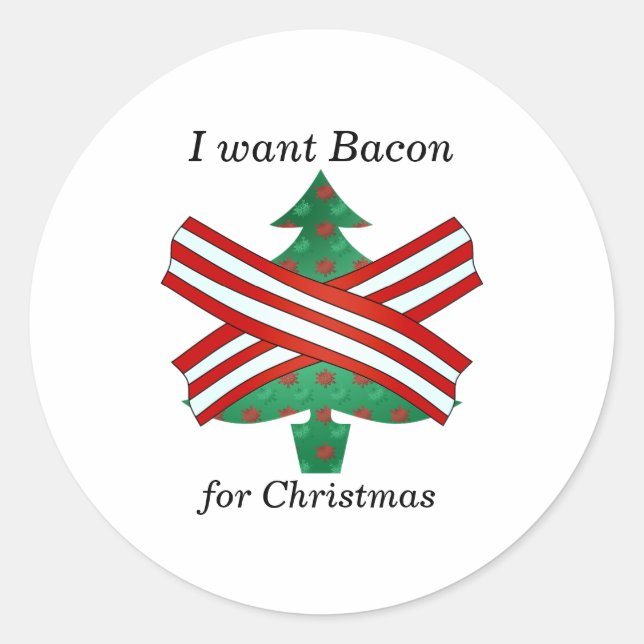 Adesivo Eu quero bacon para o natal (Frente)