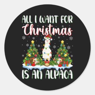 Adesivo Eu Quero O Natal É Um Alpaca Xmas Tree Lights