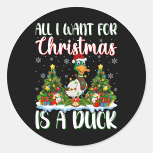 Adesivo Eu Quero O Natal É Um Pato Pássaro Árvore Xmas Lig