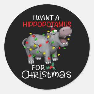 Adesivo Eu Quero Um Hipopótamo Para O Natal Hipopótamo De