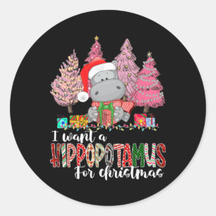 Adesivo Eu Quero Um Hipopótamo Para O Natal Hipopótamo De