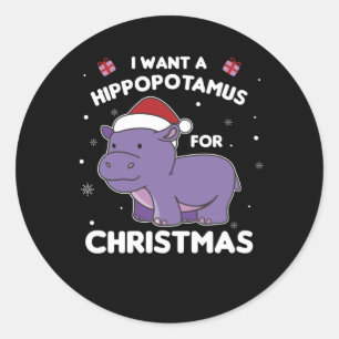 Adesivo Eu Quero Um Hippo Para O Docinho De Natal Hippos