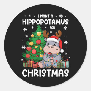 Adesivo Eu Quero Um Hippopotamus Para Crianças De Natal