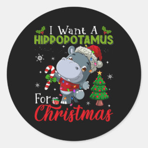 Adesivo Eu Quero Um Hippopotamus Para O Natal Hippo Candy