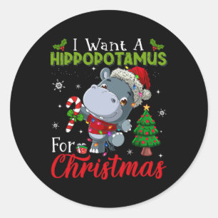 Adesivo Eu Quero Um Hippopotamus Para O Natal Hippo Candy