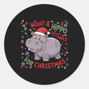 Adesivo Eu Quero Um Hippopotamus Para O Natal Hippo Xmas 2