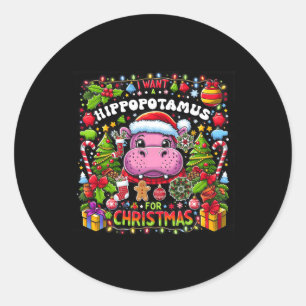 Adesivo Eu Quero Um Hippopotamus Para O Natal Hippo Xmas C