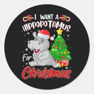Adesivo Eu Quero Um Hippopotamus Para O Natal Pajama Xmas 