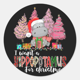 Adesivo Eu Quero Um Hippopotamus Para O Natal Xmas Hippo