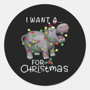 Adesivo Eu Quero Um Hippopotamus Para O Natal Xmas Hippo L