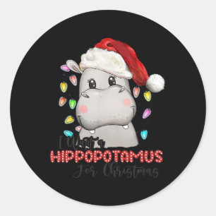 Adesivo Eu Quero Um Hippopotamus Para O Natal Xmas Hippo P
