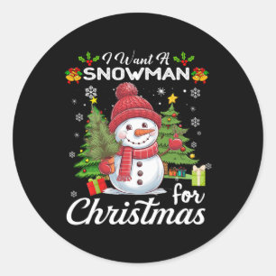 Adesivo Eu Quero Um Neve Para O Natal Bonito Dotado De Xma