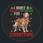 Adesivo Eu Quero Um Retriever De Ouro Para O Chapéu De Nat<br><div class="desc">Eu Quero Um Retriever De Ouro Para O Cachorro De Natal</div>
