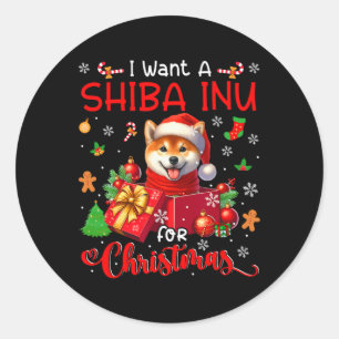 Adesivo Eu Quero Um Shiba Inu Para Papais noeis De Natal C