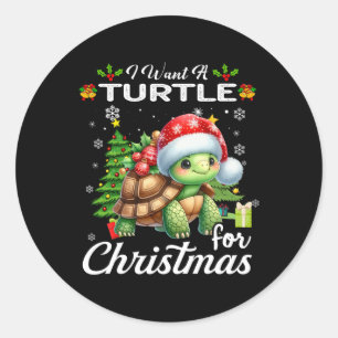 Adesivo Eu Quero Uma Tartaruga Para O Fato De Natal Dar Pr