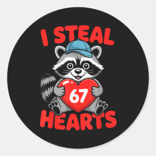 Adesivo Eu Roubo 67 Corações Engraçado 67 Raccoon Dia dos