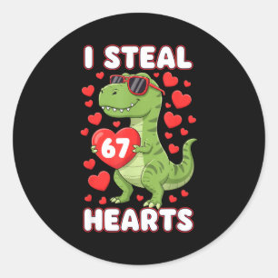 Adesivo Eu Roubo Corações 67 Trex Crianças Valentines Meme