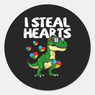 Adesivo Eu Roubo Corações T-rex Puzzle Conscientização do