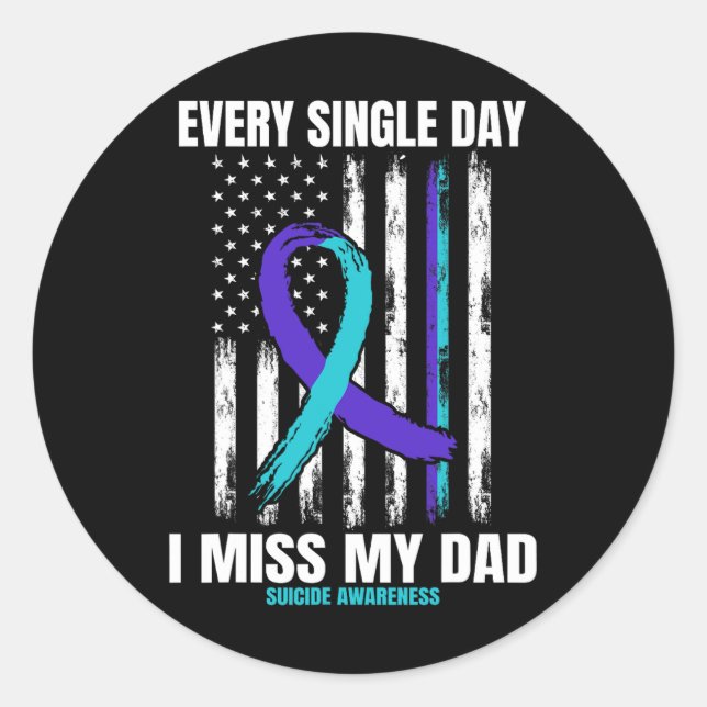 Adesivo Eu Sinto Falta Do Meu Pai, Sensibilização Suicida, (Frente)