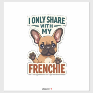 Adesivo Eu Só Compartilho Com Meu Frenchie Vintage Bulldog