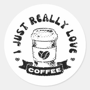 Adesivo Eu só realmente amo café