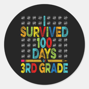 Adesivo Eu Sobrevivi 100 Dias De 3º Grau 100º Dia De Esquo