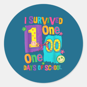 Adesivo Eu Sobrevivi 100 Dias De Escola Alunos Professores